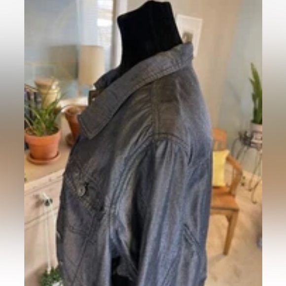Tahari Jacket Black Sheen XL Lightweight Snap Buttons Pintuck Front Party Casual - Picture 9 of 11